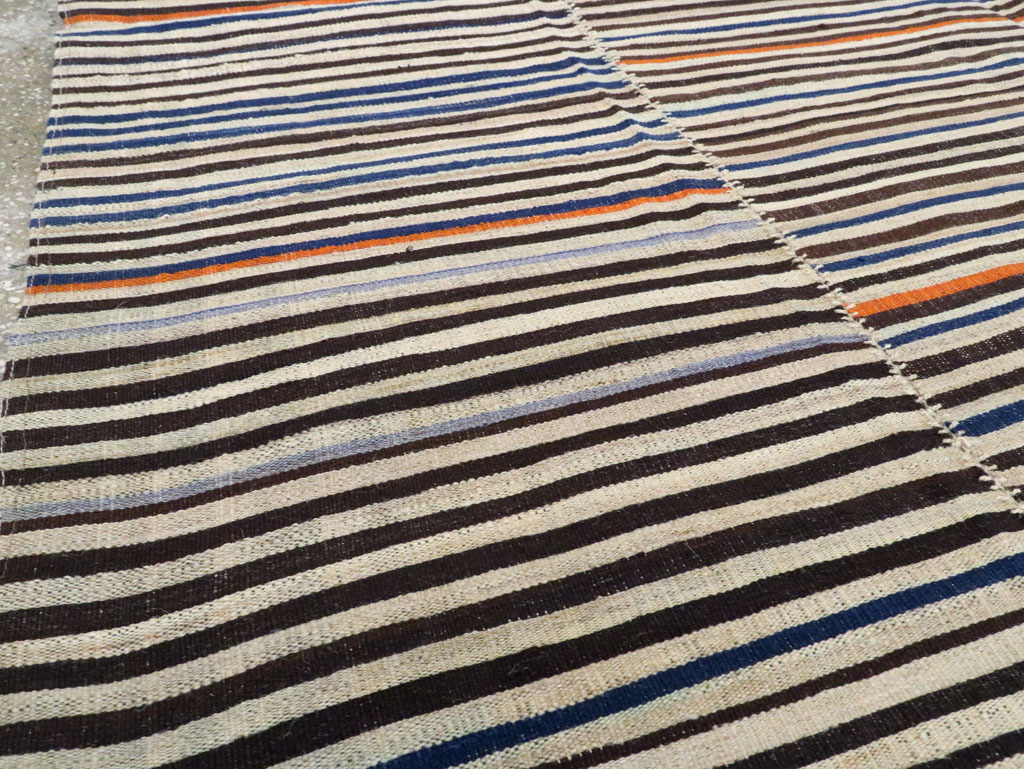 Vintage Persian Flatweave Kilim Square Accent Carpet, No.28421 - Gsblank