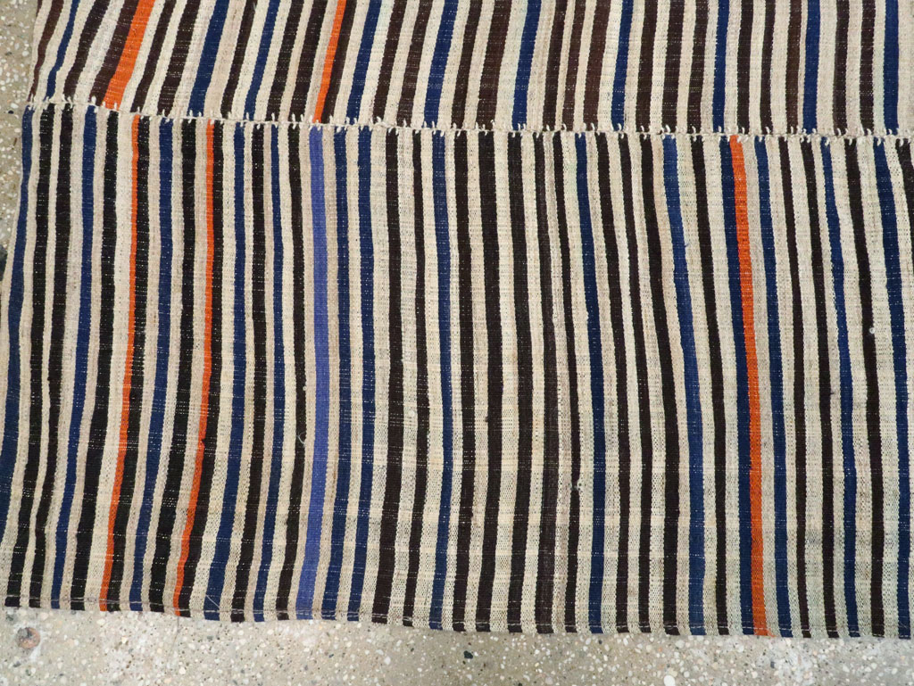 Vintage Persian Flatweave Kilim Square Accent Carpet, No.28421 - Gsblank