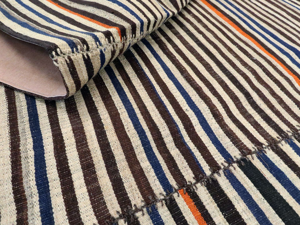 Vintage Persian Flatweave Kilim Square Accent Carpet, No.28421 - Gsblank