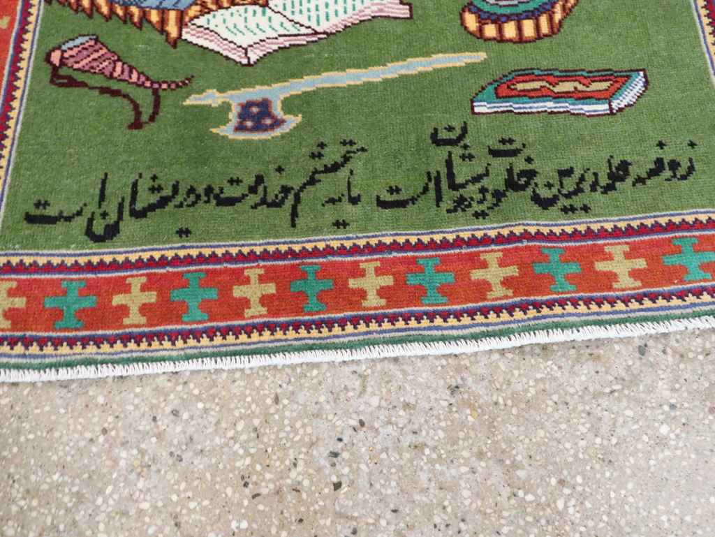 Vintage Persian Tabriz Pictorial Rug, No.28431 - Gsblank