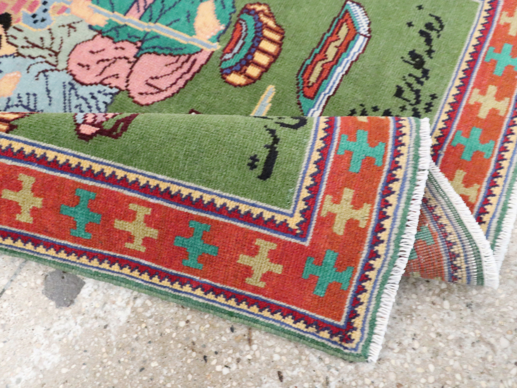 Vintage Persian Tabriz Pictorial Rug, No.28431 - Gsblank