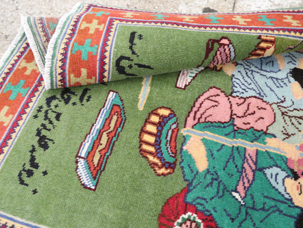 Vintage Persian Tabriz Pictorial Rug, No.28431 - Gsblank