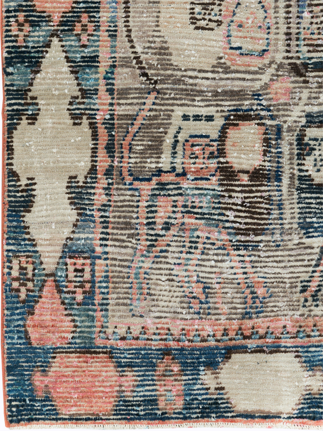 Vintage Persian Pictorial Gabbeh Accent Rug, No.28435 - Gsblank