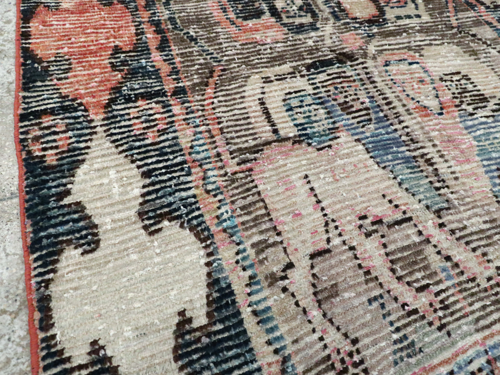 Vintage Persian Pictorial Gabbeh Accent Rug, No.28435 - Gsblank