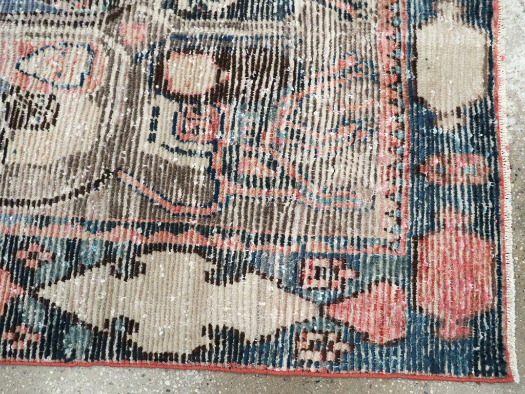 Vintage Persian Pictorial Gabbeh Accent Rug, No.28435 - Gsblank