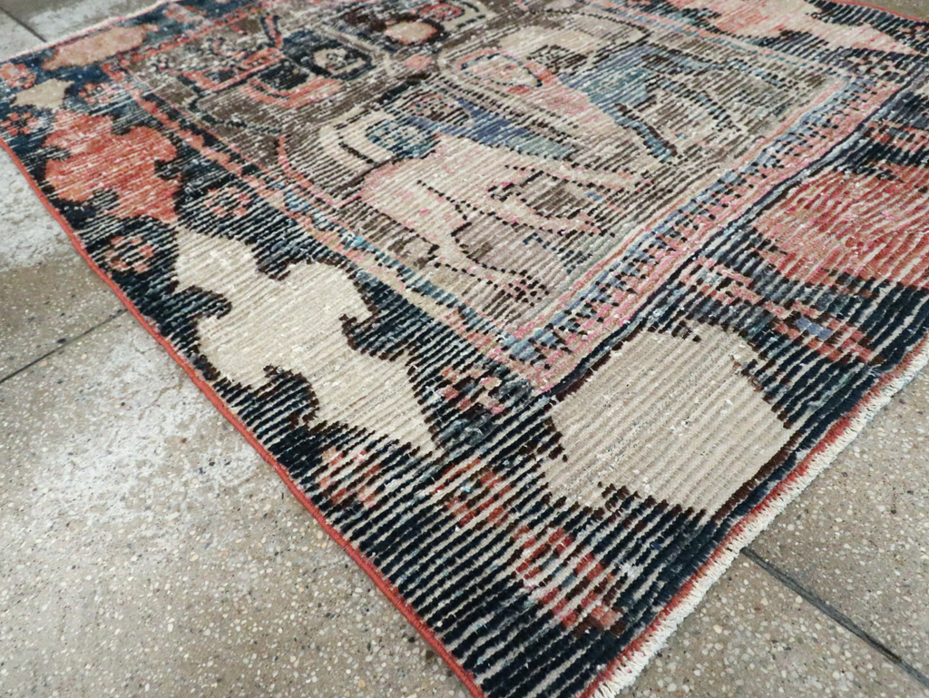 Vintage Persian Pictorial Gabbeh Accent Rug, No.28435 - Gsblank