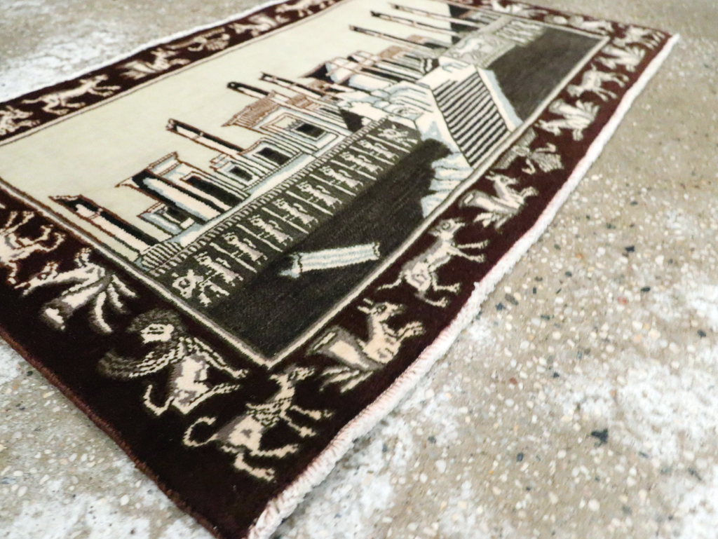 Vintage Persian Tabriz Pictorial Rug, No.28438 - Gsblank