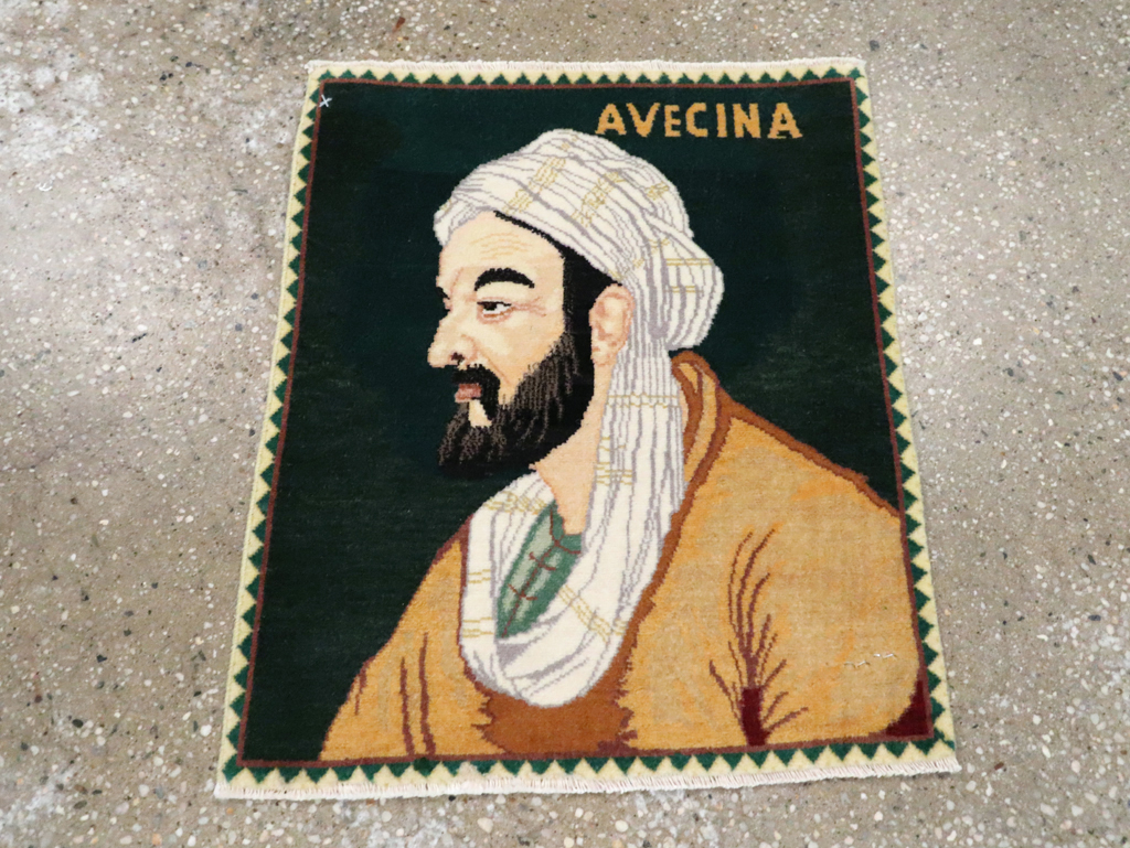 Vintage Persian Tabriz Pictorial Rug, No.28444 - Gsblank