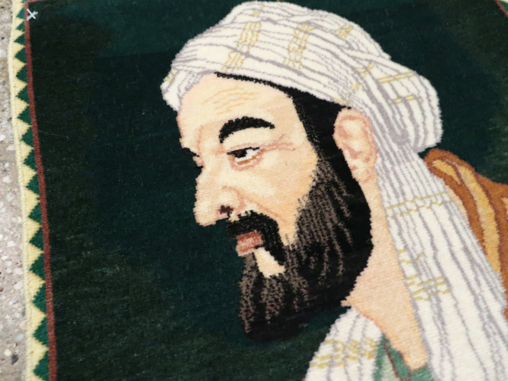 Vintage Persian Tabriz Pictorial Rug, No.28444 - Gsblank