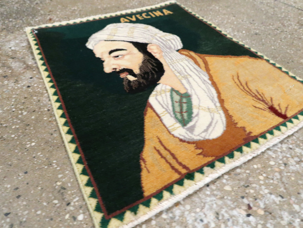 Vintage Persian Tabriz Pictorial Rug, No.28444 - Gsblank