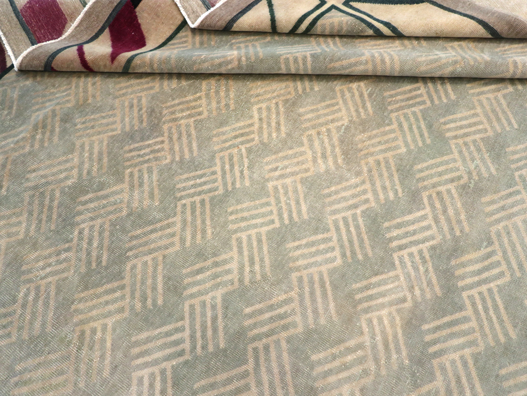 Antique Indian Art Deco Style Large Carpet, No.28449 - Gsblank