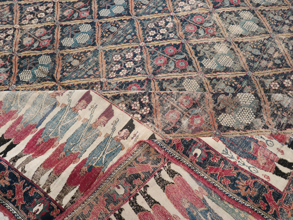 19th Century Antique Persian Joshegan Pictorial Large Carpet, No.28464 - Gsblank