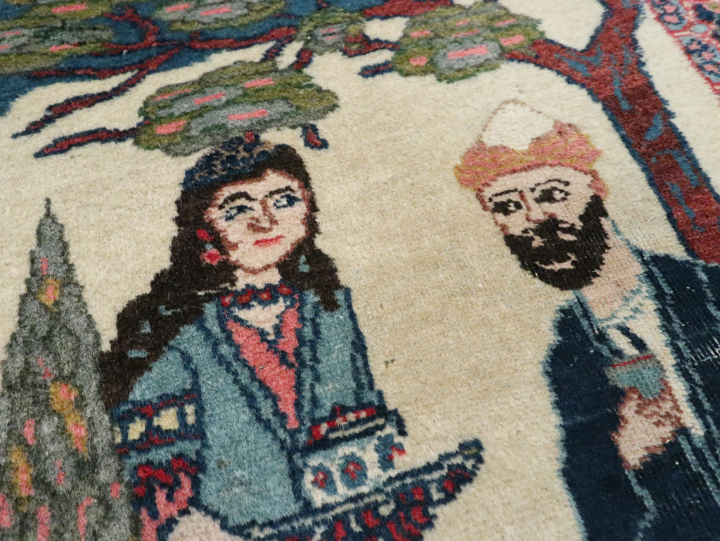 Antique Persian Tabriz Pictorial Rug, No.28475 - Gsblank