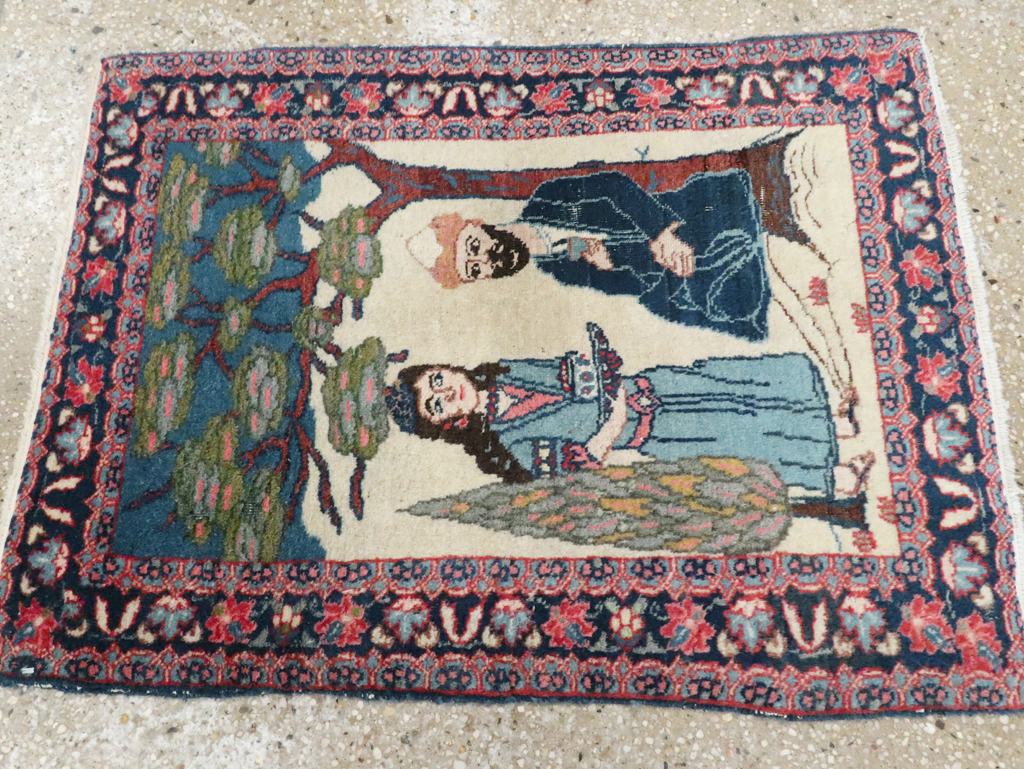 Antique Persian Tabriz Pictorial Rug, No.28475 - Gsblank