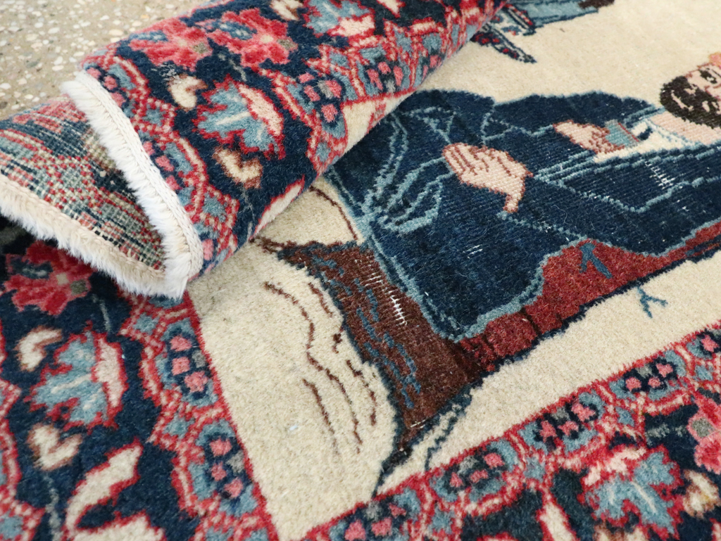 Antique Persian Tabriz Pictorial Rug, No.28475 - Gsblank