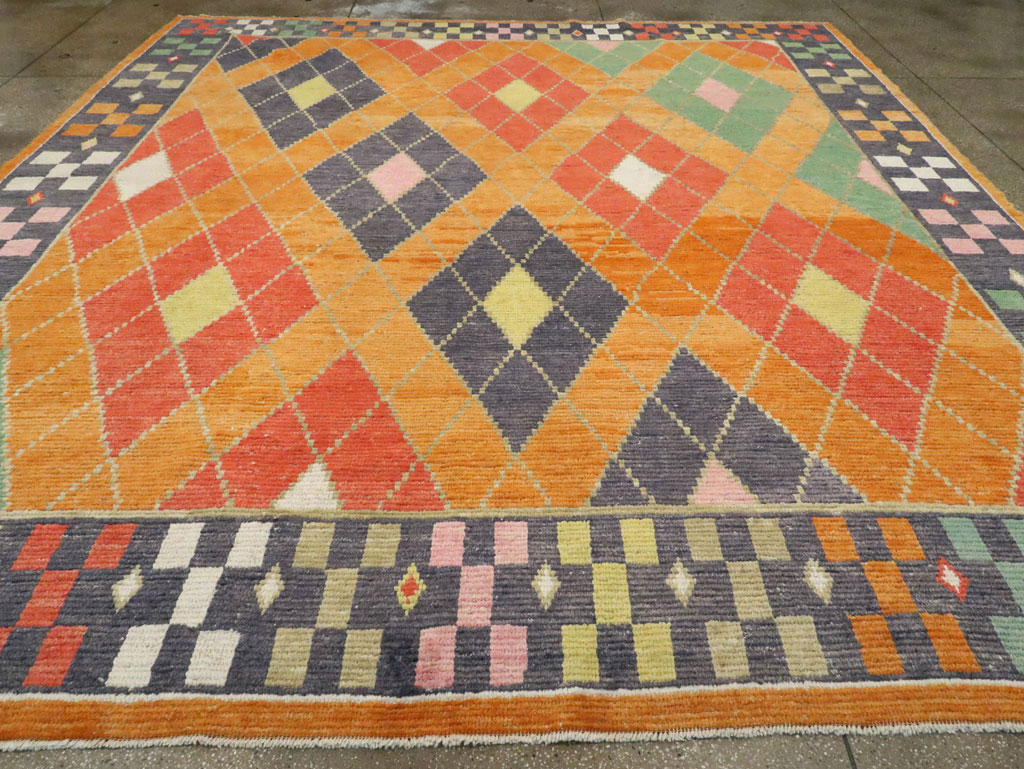 Contemporary Square Turkish Tulu Large Room Size Carpet, No.28485 - Gsblank