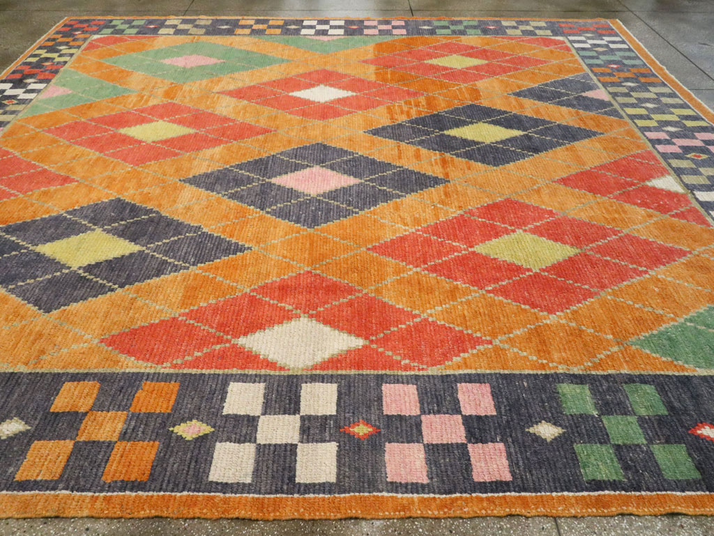 Contemporary Square Turkish Tulu Large Room Size Carpet, No.28485 - Gsblank