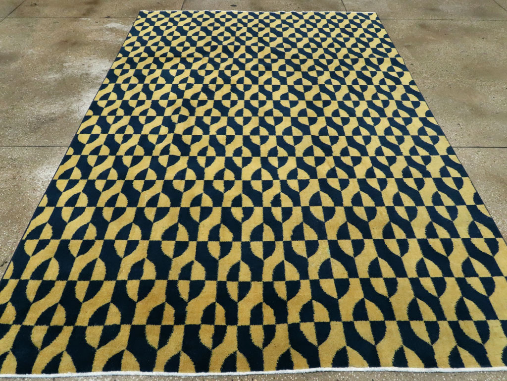 Vintage Anatolian Art Deco Carpet, No.28488 - Gsblank