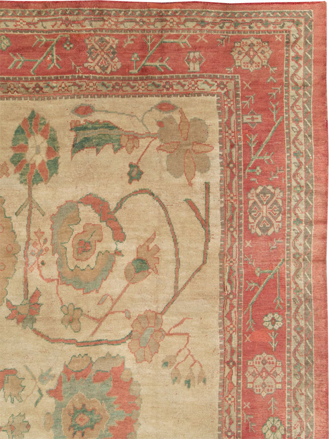 Antique Turkish Oushak Large Square Carpet, No.28496 - Gsblank