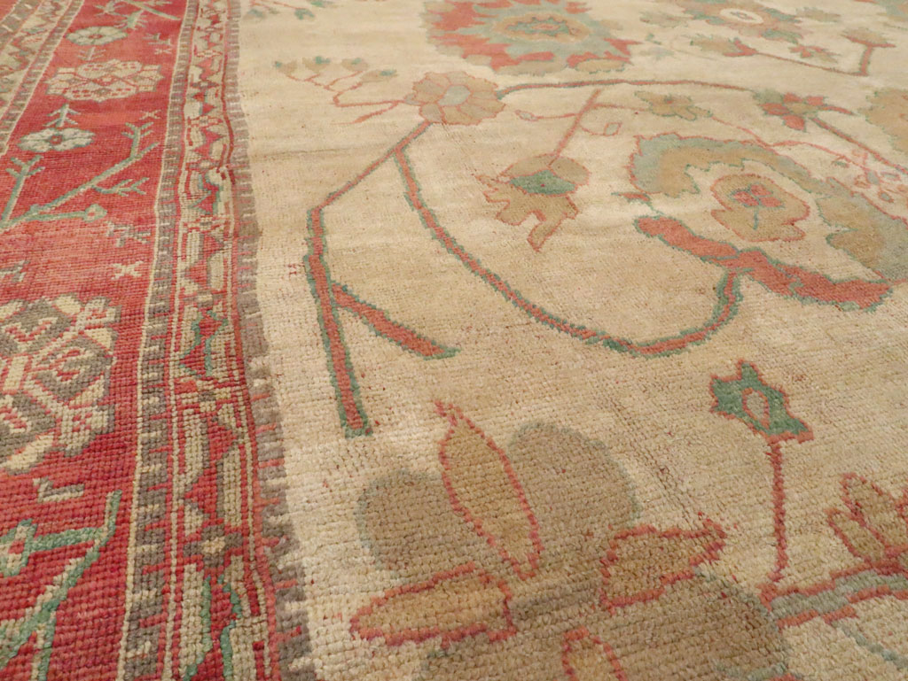 Antique Turkish Oushak Large Square Carpet, No.28496 - Gsblank