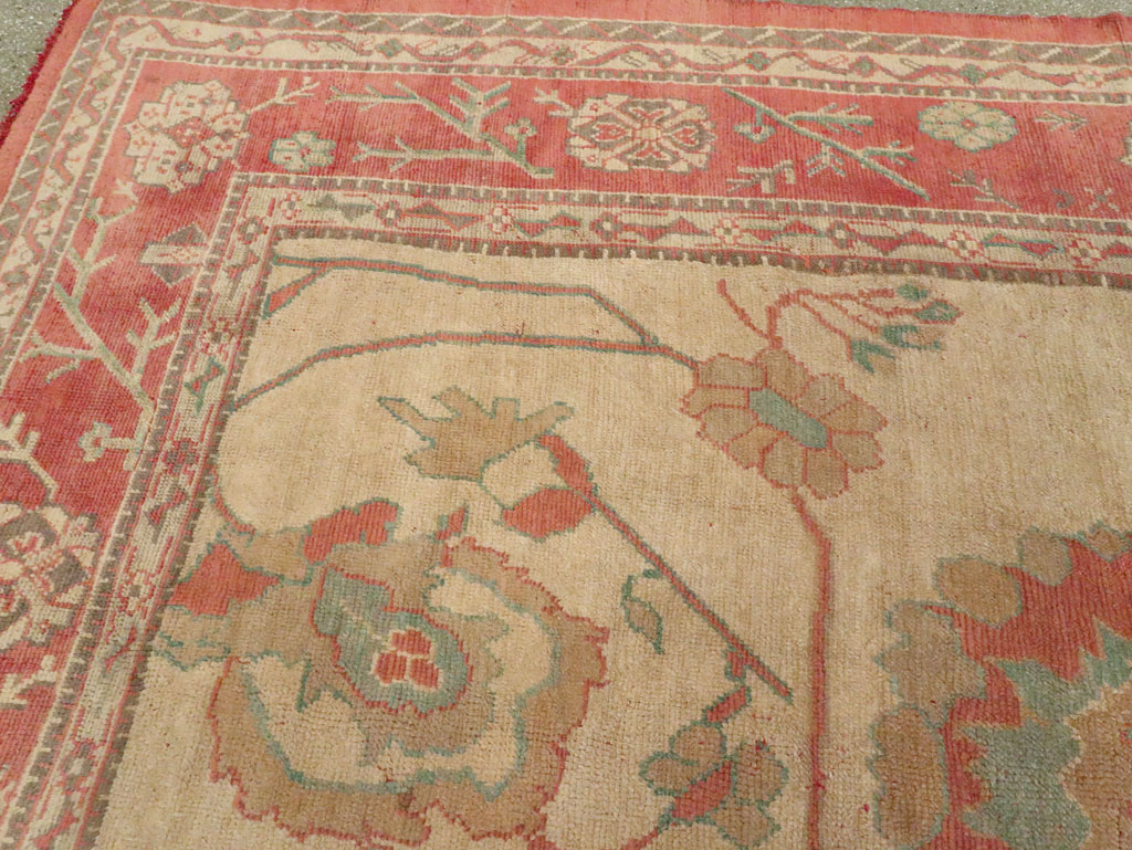 Antique Turkish Oushak Large Square Carpet, No.28496 - Gsblank