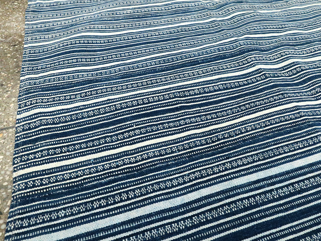 Vintage Persian Flatweave Kilim Square Accent Carpet, No.28506 - Gsblank