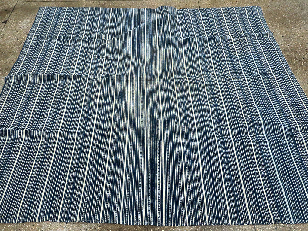 Vintage Persian Flatweave Kilim Square Accent Carpet, No.28506 - Gsblank