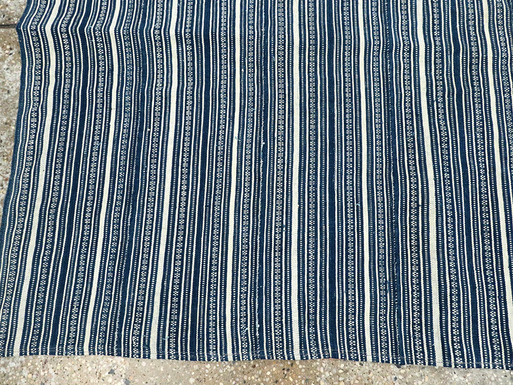 Vintage Persian Flatweave Kilim Square Accent Carpet, No.28506 - Gsblank