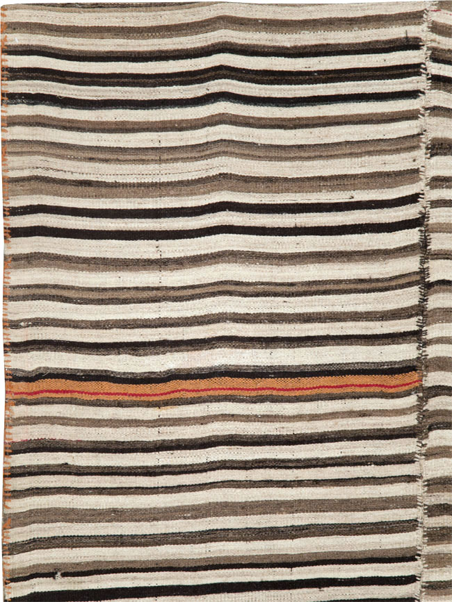 Vintage Persian Flatweave Kilim Square Accent Carpet, No.28507 - Gsblank