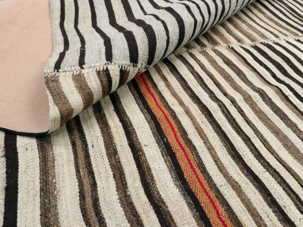 Vintage Persian Flatweave Kilim Square Accent Carpet, No.28507 - Gsblank