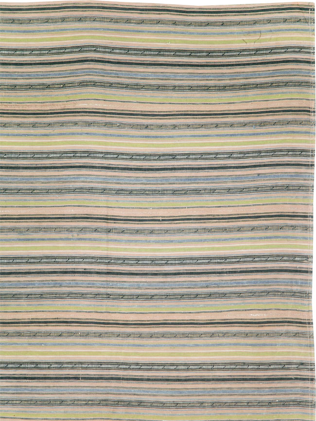 Vintage Persian Flatweave Kilim Square Accent Carpet, No.28512 - Gsblank