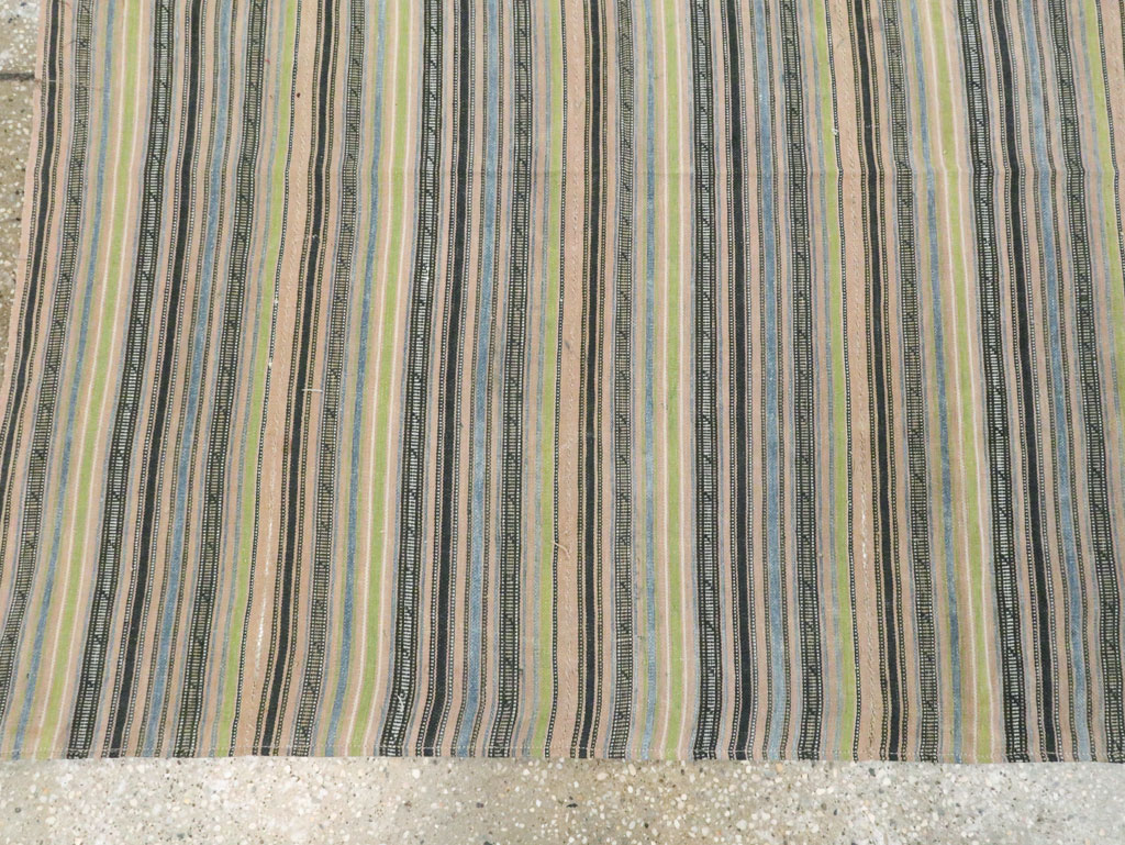 Vintage Persian Flatweave Kilim Square Accent Carpet, No.28512 - Gsblank