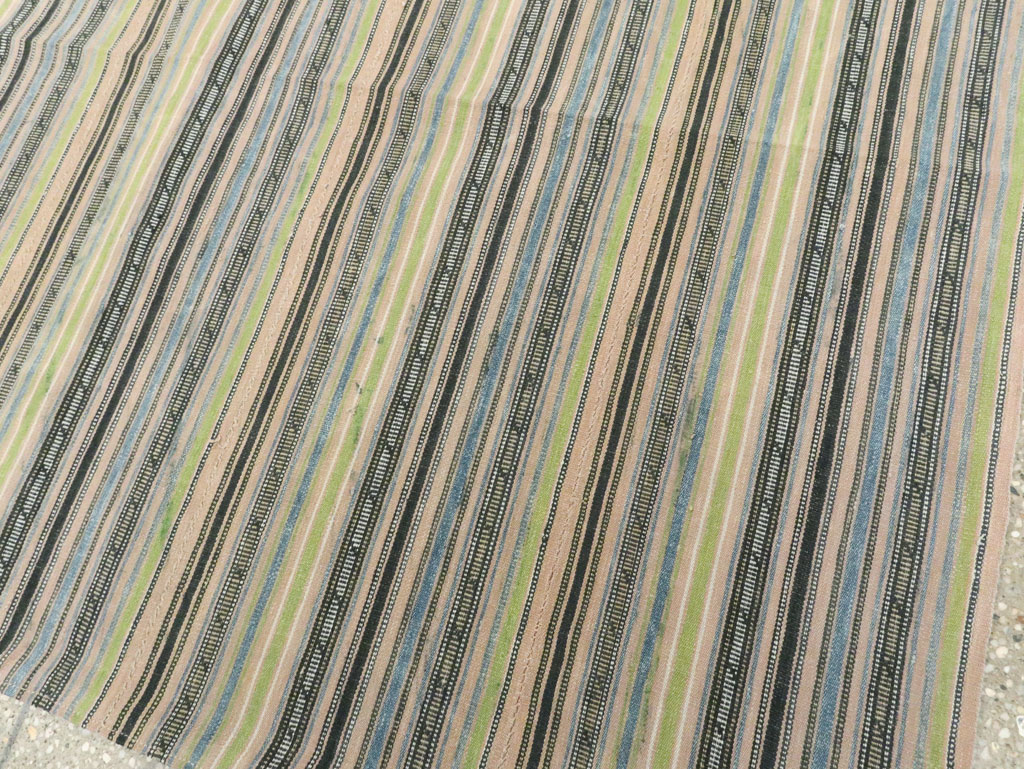 Vintage Persian Flatweave Kilim Square Accent Carpet, No.28512 - Gsblank