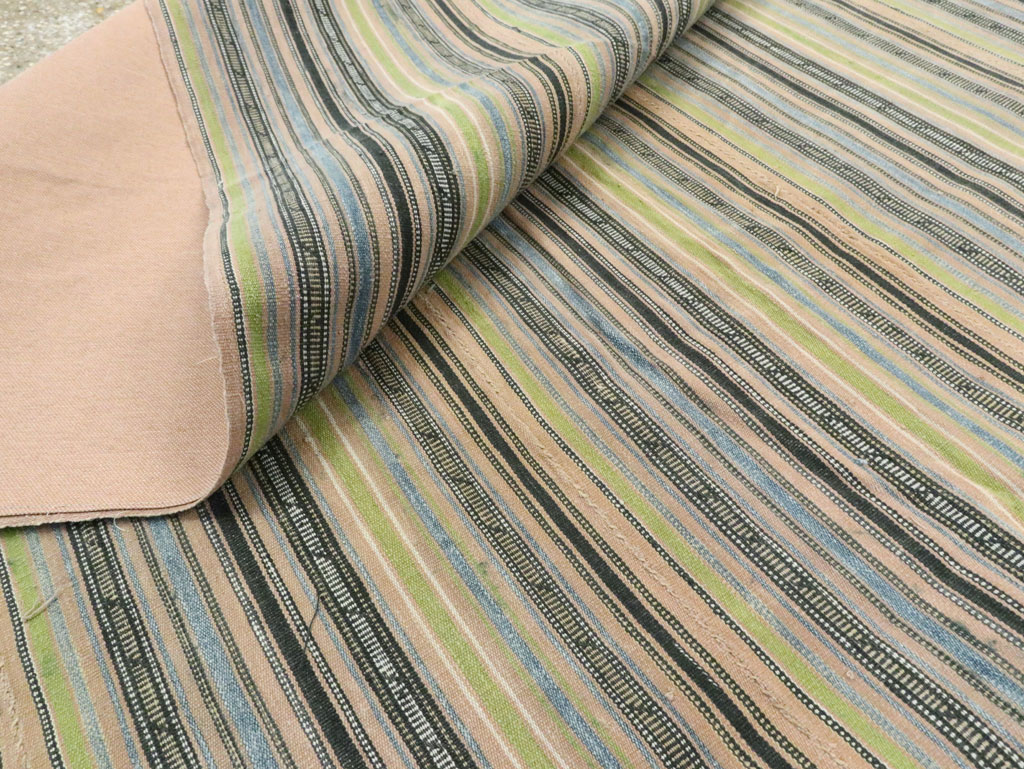 Vintage Persian Flatweave Kilim Square Accent Carpet, No.28512 - Gsblank