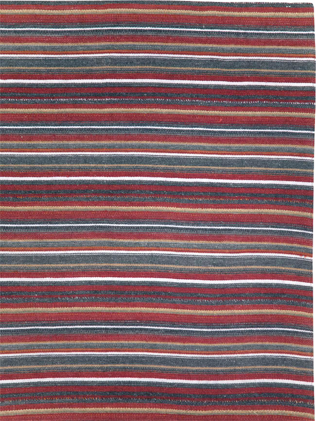 Vintage Persian Flatweave Kilim Square Accent Carpet, No.28515 - Gsblank