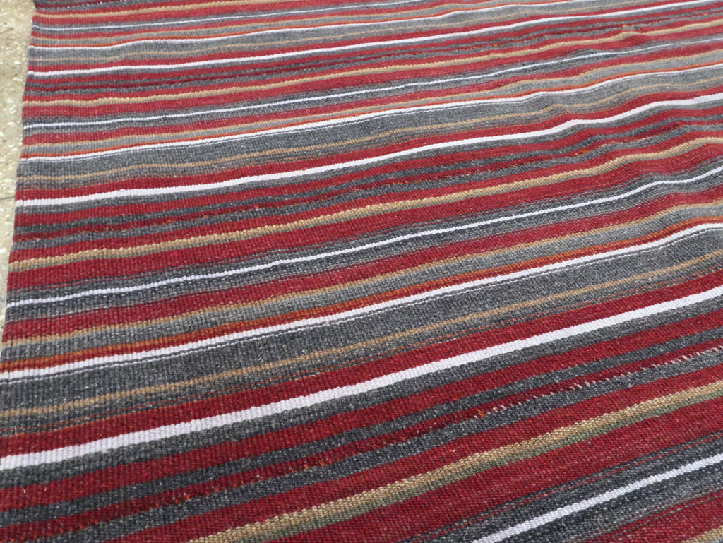 Vintage Persian Flatweave Kilim Square Accent Carpet, No.28515 - Gsblank