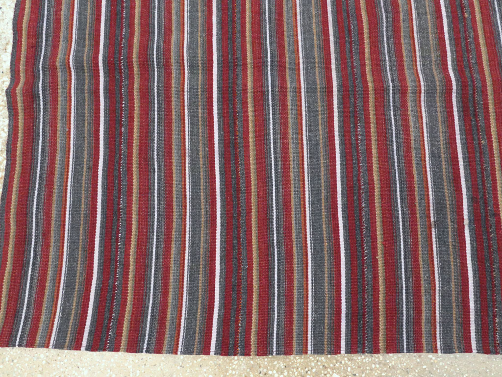 Vintage Persian Flatweave Kilim Square Accent Carpet, No.28515 - Gsblank