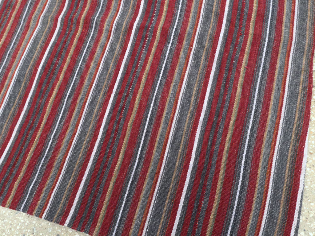 Vintage Persian Flatweave Kilim Square Accent Carpet, No.28515 - Gsblank