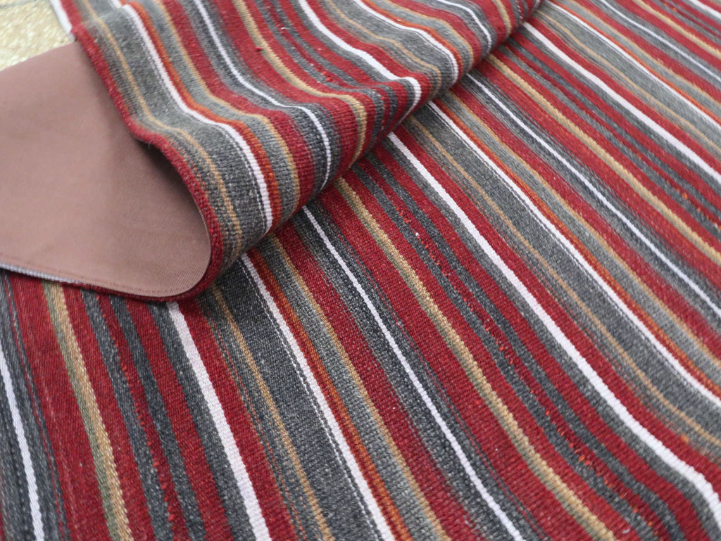 Vintage Persian Flatweave Kilim Square Accent Carpet, No.28515 - Gsblank