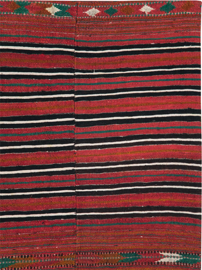 Vintage Persian Flatweave Kilim Accent Rug, No.28517 - Gsblank