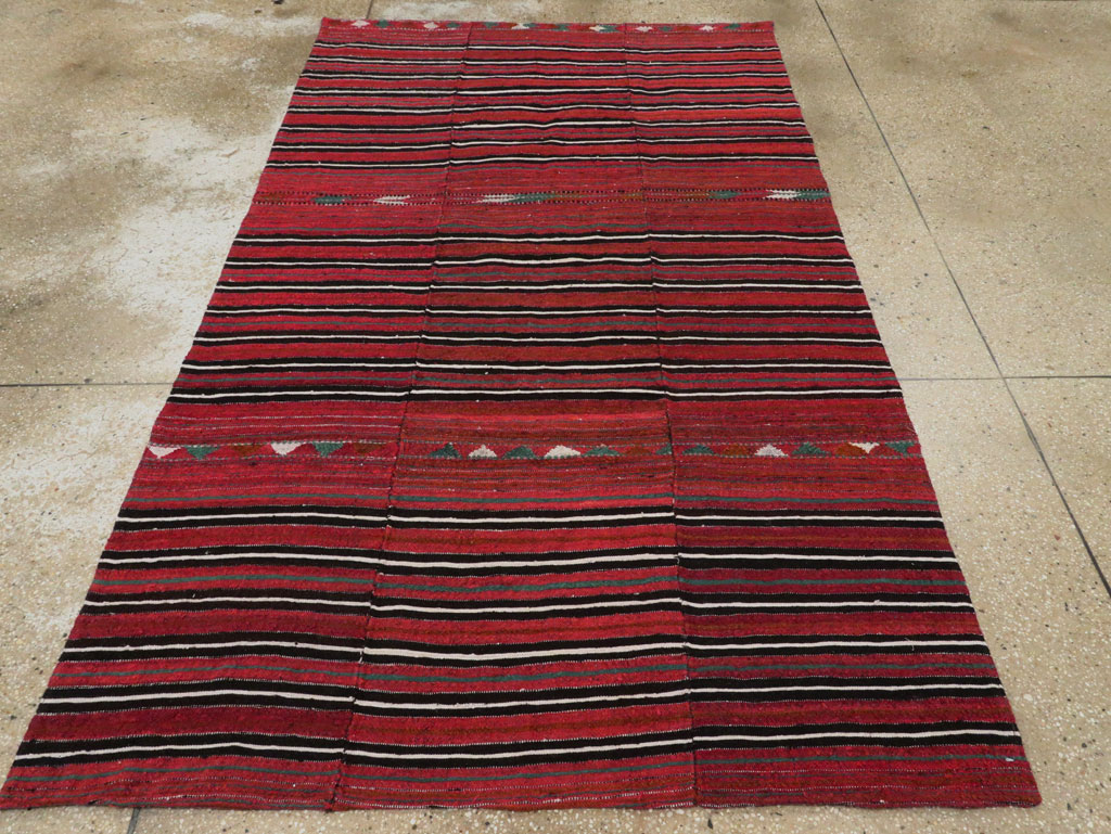 Vintage Persian Flatweave Kilim Accent Rug, No.28517 - Gsblank