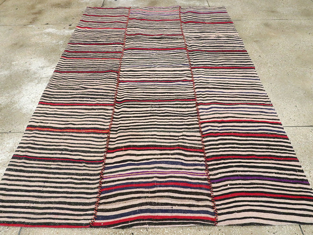 Vintage Persian Flatweave Kilim Accent Rug, No.28530 - Gsblank