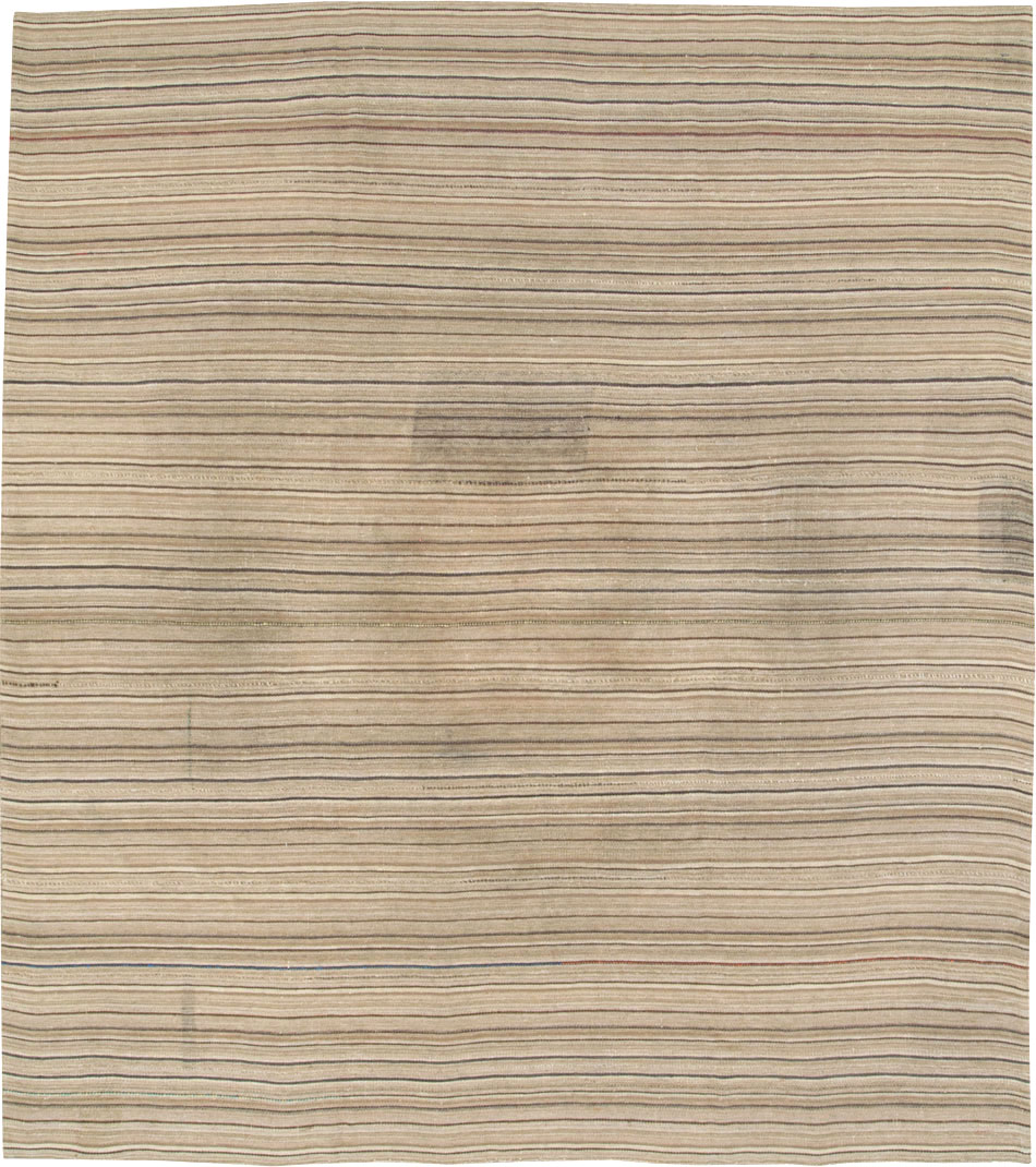 Vintage Persian Flatweave Kilim Room Size Rug, No.28545 - Gsblank