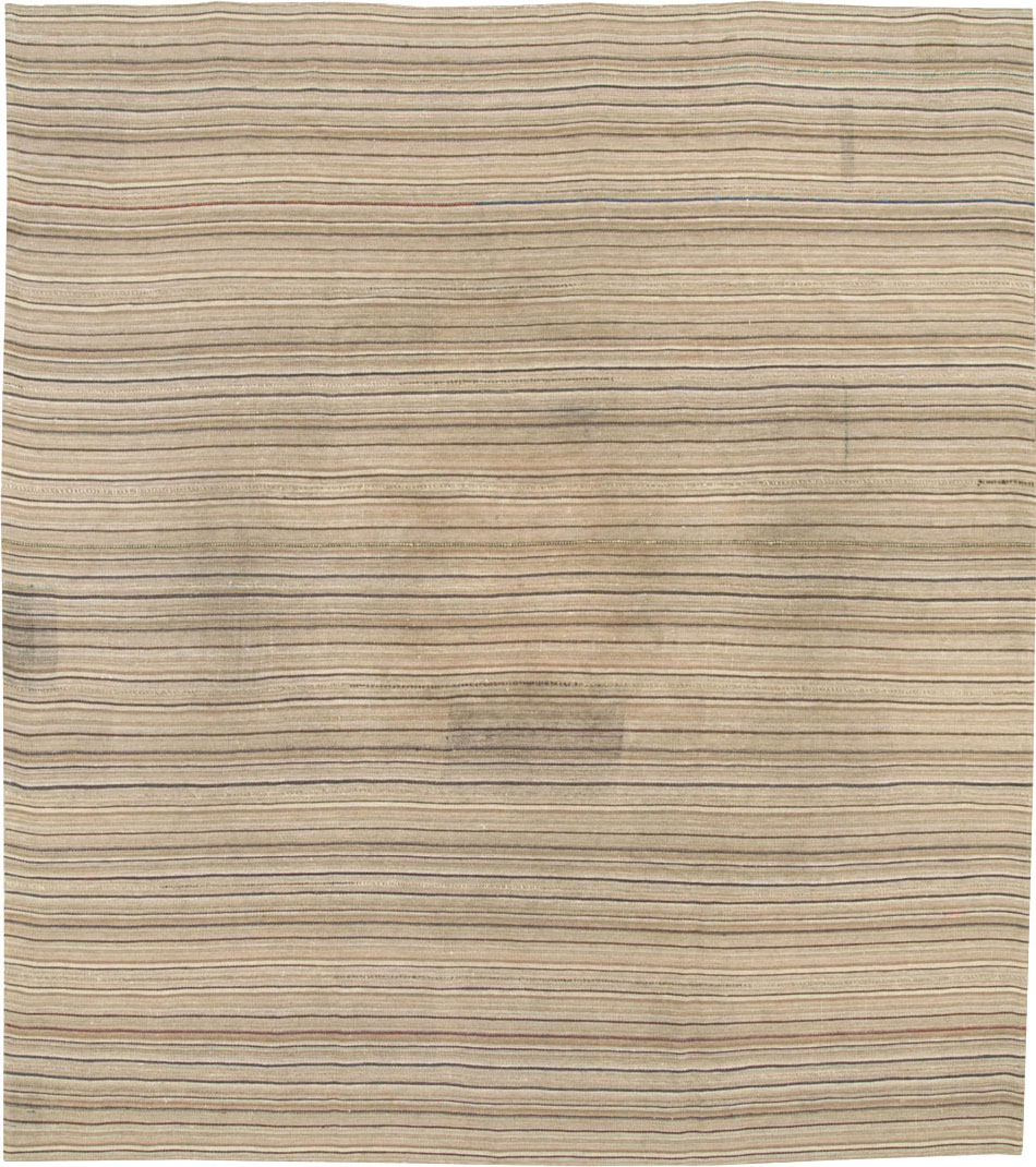 Vintage Persian Flatweave Kilim Room Size Rug, No.28545 - Gsblank