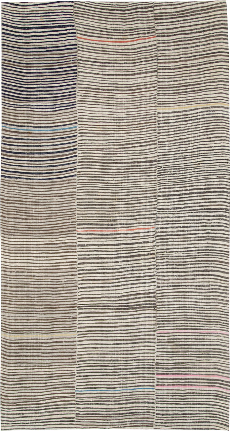 Vintage Persian Mazandaran Kilim Gallery Carpet, No.28549 - Gsblank