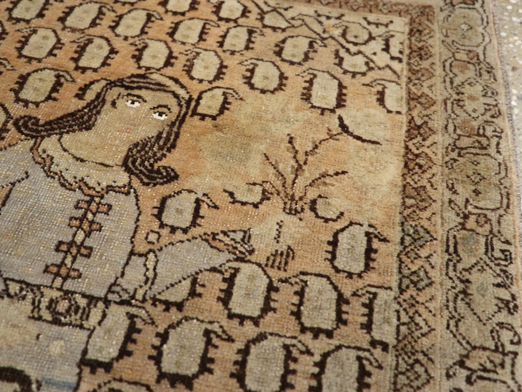 Antique Persian Tabriz Pictorial Rug, No.28553 - Gsblank