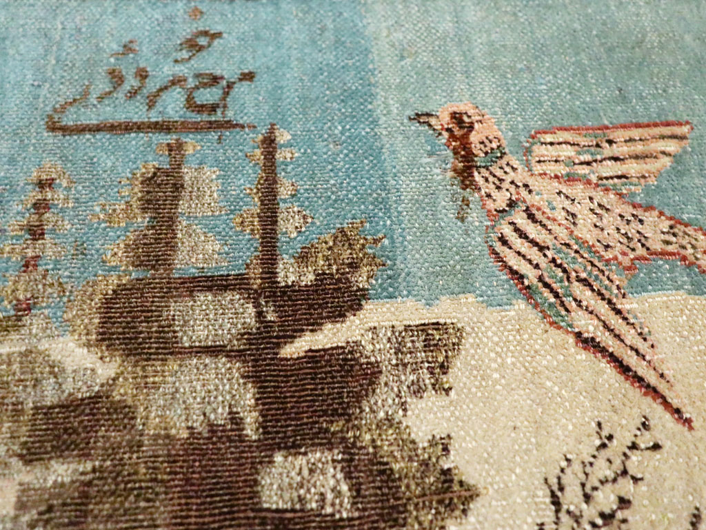 Vintage Persian Tabriz Pictorial Rug, No.28554 - Gsblank