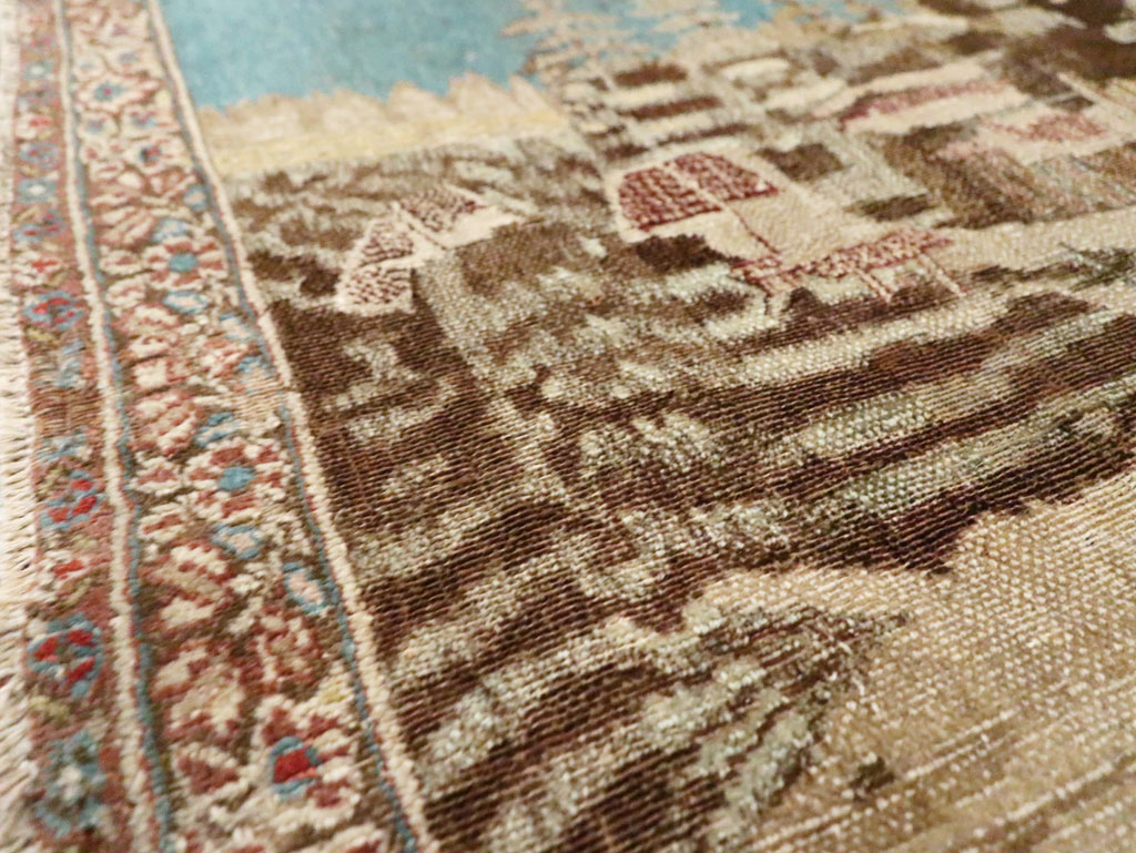 Vintage Persian Tabriz Pictorial Rug, No.28554 - Gsblank