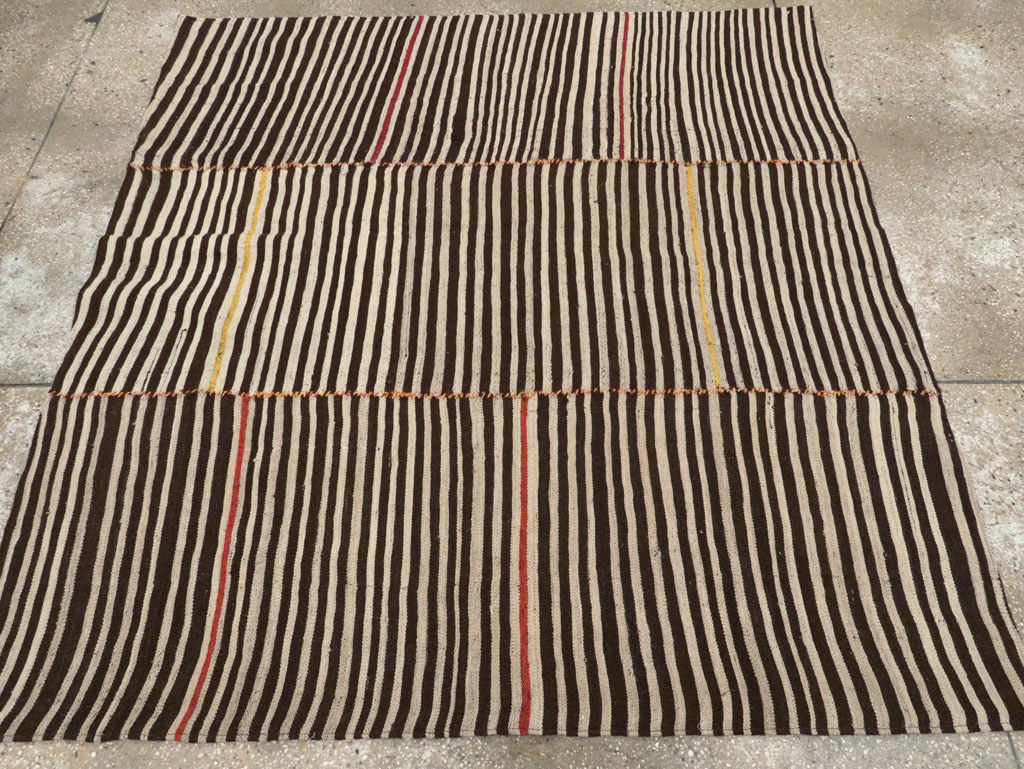 Vintage Persian Flatweave Kilim Square Accent Rug, No.28557 - Gsblank
