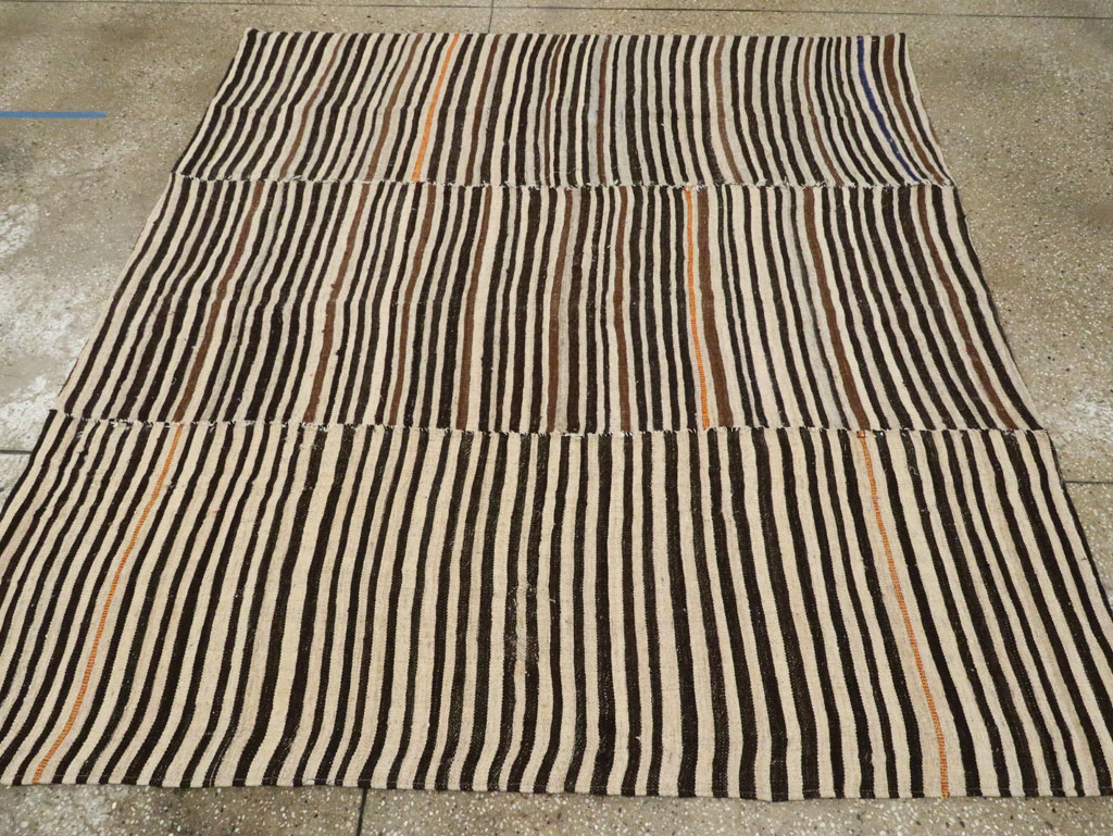 Vintage Persian Flatweave Kilim Square Accent Rug, No.28558 - Gsblank